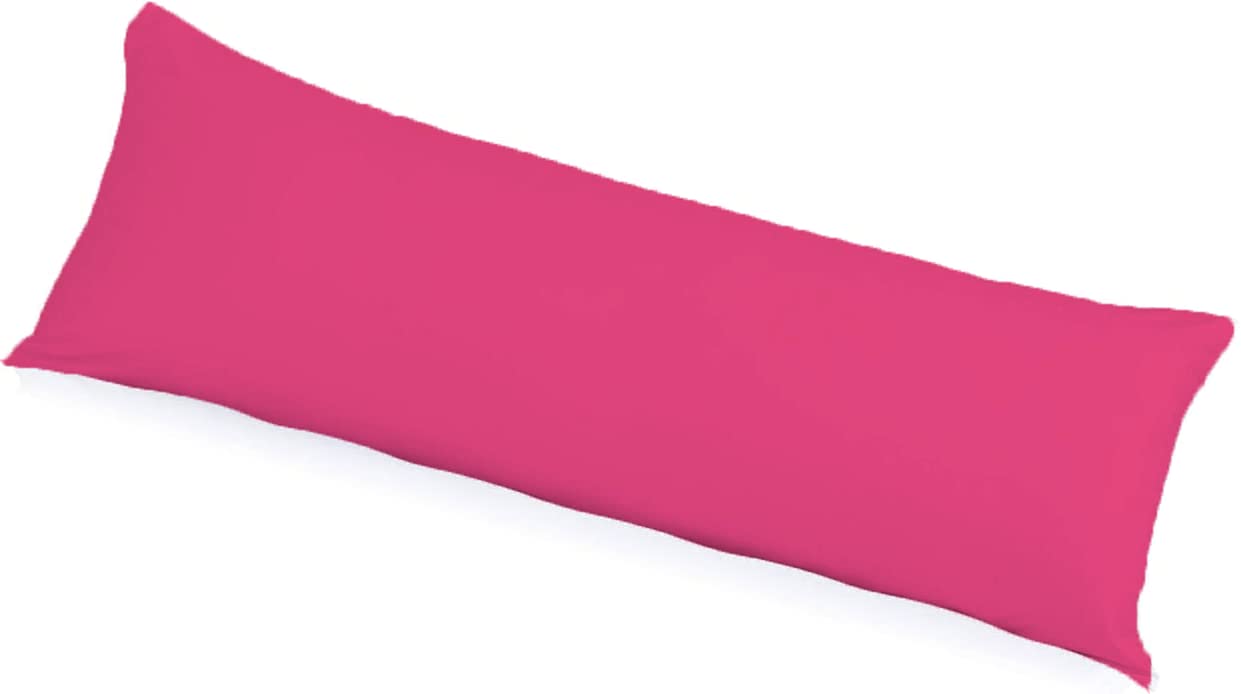 Dazzle Collection Long Polycotton Bolster Pillowcase Antiallergenic Back Neck Maternity Support Pillowcase Cover Only Super King 6ft (183 cm x 50 cm) (72"x19") (Fuchsia)