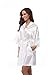 Vogue Bridal Womens Satin Robe Short Kimono, Bride Bridesmaid Robes with Silver Rhinestones, Wedding Party Bridal Robes- Bride White XL