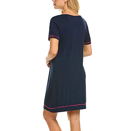 Sttech1 Maternity Gown Womens Nursing Nightwear Button Up Hospital Nightdress