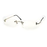 Clear Lens Glasses With Bifocal Reading Lens Rimless Rectangular Frame