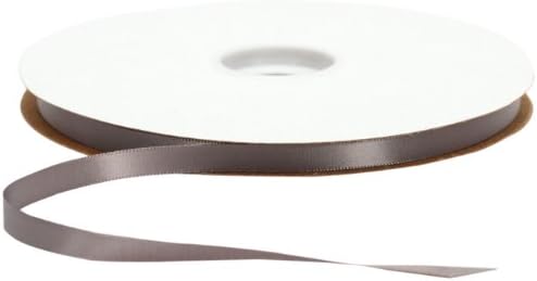 Offray Single Face Satin Craft  3/8-Inch by 100-Yard Ribbon Spool, Pewter