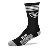 NFL 4 Stripe Deuce Crew Socks-Oakland Raiders-Large (10-13)