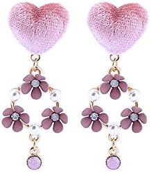 Amazon Zessica ピアス レディース ハート ピンクゴールド ブランド 記念日 誕生日 プレゼント 人気 揺れる 両耳 大切な女性へ ギフト 花 アクセサリー 金属アレルギー対応 ピアス 通販