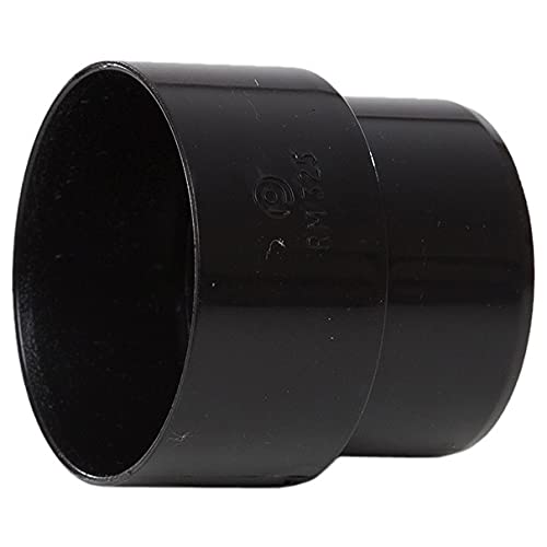 RM352B BLACK Polypipe Mini gutter 53mm ROUND DOWNPIPE CONNECTOR for shed, conservatory, porch etc NOT for standard house downpipes - smaller
