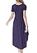 levaca Women's Scoop Neck Pockets High Low Pleated Loose Swing Casual Midi Dress