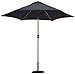Tropishade Tropilight LED Lighted 9 ft Bronze Aluminum Market Umbrella with Navy Polyester Cover