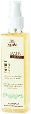 Sandal Body Wash - 100% Natural and Paraben-free, Certified Organic & Vegan