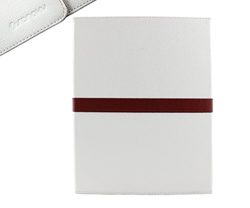 SANOXY Folio Buckle Belt Style PU Leather Case Cover Stand with Auto Sleep/Wake Feature for iPad 2/3/4 (White) - Thumbnail 7