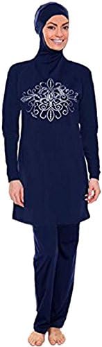 YEESAM Modest Full Cover Hijab Swimsuit for Islamic Women Dark Blue