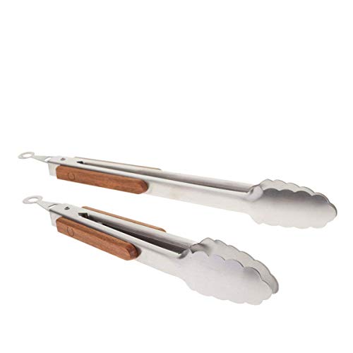 Curtis Stone Set of 2 Tiger Bamboo Tongs Model 591244 (Certified Refurbished)