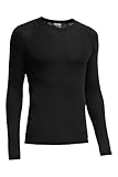 Icebreaker Merino Men's Everyday Long Sleeve Crewe Top, Black, X-Large