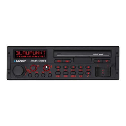 Blaupunkt Bremen SQR 46 DAB, 1-DIN car stereo, classic car design, DAB+, Bluetooth, hands-free system, USB, aux input, SDHC, SD, steering wheel controls, sub-out, Variocolor, 4x50 watts, 12V