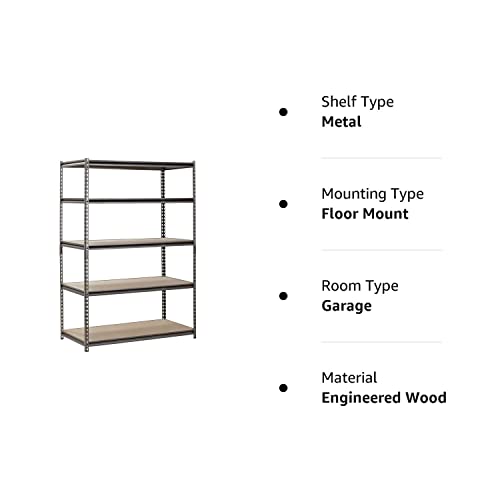 EDSAL Heavy Duty Garage Shelf Steel Metal Storage 5 Level Adjustable