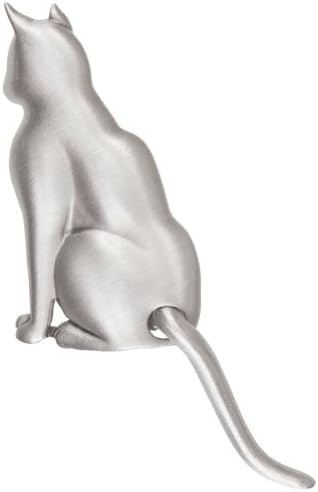 Animal World - Cat Swinging Tail Metal Pin Silver