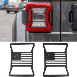 Nkcar Iron Black B Style Car Tail Lamp Decoration Cover（Flag） 2PCS for Jeep Wrangler JL 2018