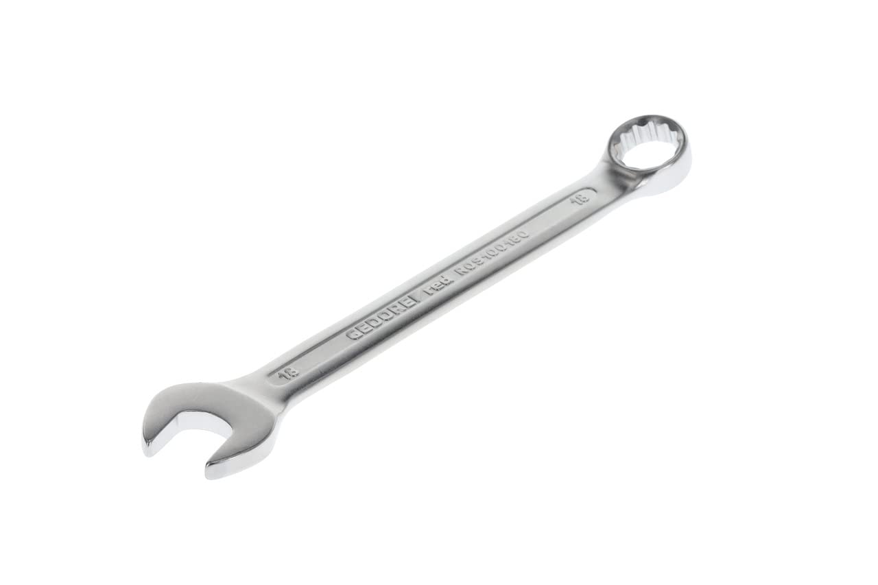 GEDORE Red Combination Spanner SW 18 mm Matt Satin Finish Chrome Vanadium Steel Silver