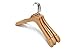 CA&HomeDecor Natural Finish Wooden Coat Hangers with Notched Shoulders and Anti-rust Hook, 3 Pack