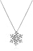 Amazon Collection Platinum Plated Sterling Silver Snowflake Pendant Necklace set with Swarovski Zirconia (1.5 cttw)