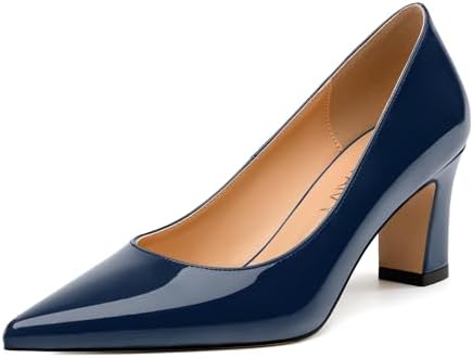Amazon.com | GUAVAIVY Women's Pumps, Pointed Closed Toe Mid Heel