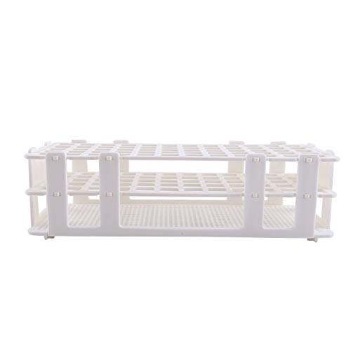 Plastic Test Tube Rack - Clear Test Tube Set,3 Layers Lab Test Tube Rack Holder for 16mm Tubes,60 Holes (1Pc)