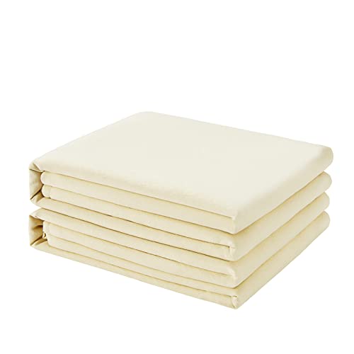 FreshCulture Twin Flat Sheets Only 2 Pack - Hotel Quality Flat Bed Sheets - Brushed Microfiber - Ultra Soft & Breathable - Wrinkle-Free - Easy Care - Flat Sheets Only Twin Size (Light Yellow)