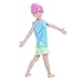 CosplayDiy Girl's Dress for Princess Trolls Cosplay Blue Dress Age 2+ (2T)