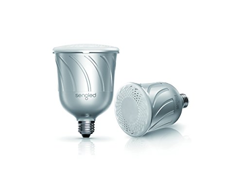 UPC 840696100017, Sengled Pulse Dimmable LED Light Bulb with a Built-In Wireless Bluetooth JBL Speaker, Master + Satellite (Pair), Pewter