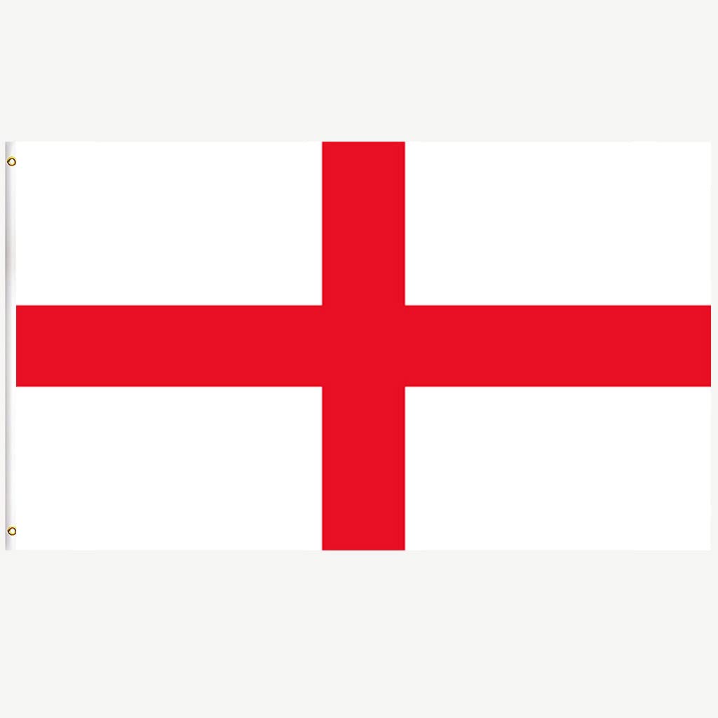 England St George's Cross Flag - Large 5ft x 3ft with Eyelets for St. George's Day, Euro Cup 2024, Football Sports Events, Indoor/Outdoor Party Decorations