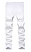 Men's White Ripped Elastic Skinny Straight Cut Slim Fit Jeans with Zipper White W32
