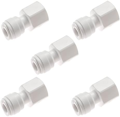 Avanti 1/4" tube to 1/4" female NPT Connector for drinking water filter RO reverse osmosis - 1/4" tube x 1/4" female NPT quick-connect fittings - QF-FC0404x5 (Pack of 5)