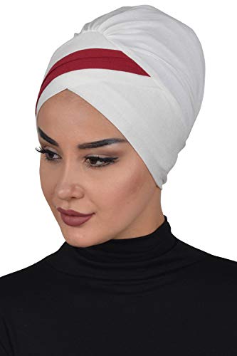 Instant Turban Cotton Scarf Head Wrap Cancer Chemo Headwear Two Color Ivory
