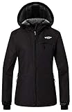 Wantdo Women's Mountain Ski Jacket Windproof Fleece Snow Coat Rainwear Waterproof Hooded Warm Parka