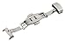 RECHERE Stainless Steel Push Button Butterfly Deployment Clasp for Leather Watch Band Strap Silver(22mm)