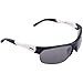 1602 Pugs 100% UV Sports Sunglasses, Semi-rimless High-Performance with Fully Adjustable Ear Tips (Black, White and Gray Frame, Black Lens)