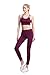 Women's Yoga Sports Bra Wirefree Double Lined T-Back Dark Purple S