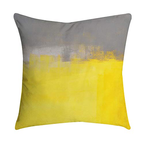 Outdoor Decorative Throw Pillow Covers Cushion Cases Home Decor Accent Square 18 x 18 Set of 4 for Couch Sofa,Geometric Yellow&Lemon Color