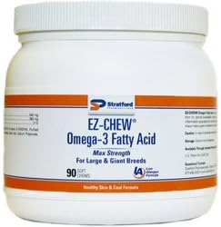 EZ-CHEW Omega-3 Fatty Acid - Max Strength Soft Chews [Large & Giant Breeds], 90 Count
