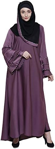 Jabz Enterprises Women Nida Fabric Abaya (Violete Free Size)