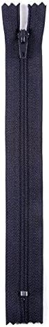 Trimz 1 Piece Navy Autolock Closed End Zip - 18cm (7 Inch) - 4mm Teeth Polyester Zipper for Trousers Skirts and Garment Repairs