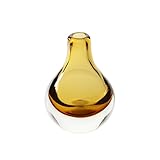 CASAMOTION Home Decor Accent Vase Hand Blown Art Solid Color Glass Bud Vase, Amber