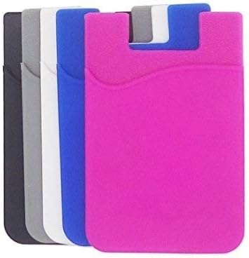 Kaptin 10 Pack Cell Phone Card Holder Wallet, 3M Adhesive Card Sleeve Silicone Stick-on Card Pouch Sleeve Pocket for Smartphones, Table, Refrigerator, Door