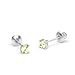925 Sterling Silver Rhodium Plated 3mm Birth Month Cubic Zirconia Children Screwback Baby Girls Earrings