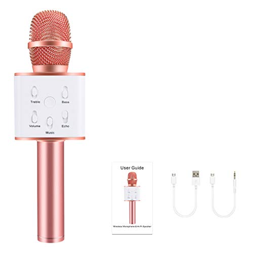 Tralntion Q7 Magic Karaoke Microphone Phone KTV Player Wireless Bluetooth MIC Speaker Record Music