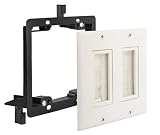 2 Gang Brush Wall Plate WI1008WH-1 1 Pack Deco Insert Mounting Bracket for Low Voltage Cable Pass Networking Wires Audio Vedio HDMI HDTV Home Theater