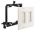 2 Gang Brush Wall Plate WI1008WH-1 1 Pack Deco Insert Mounting Bracket for Low Voltage Cable Pass Networking Wires Audio Vedio HDMI HDTV Home Theater
