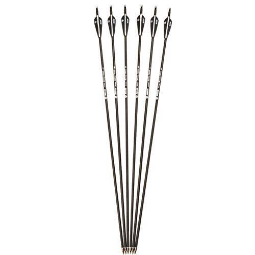 E-ROCK 28 Inch Carbon Archery Arrows, Spine 500 with Removable Tips, Hunting and Target Practice Arrows for Compound Bow and Recurve Bow, 6 Pack