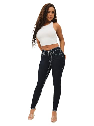 True Religion Mujer Jennie Mid Rise Skinny Flap Big T, 2S Body Rinse, 28