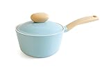Neoflam Retro 1.5qt Covered Cast Aluminum Saucepan with Soft-Touch Grip and Ecolon Nonstick Coating