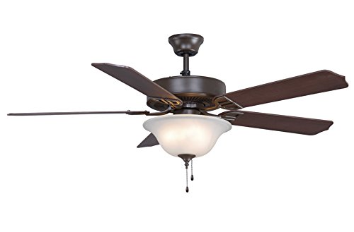Fanimation Aire Décor - 52 inch - Oil-Rubbed Bronze with Frosted Glass Bowl Light Kit with Pull-Chain - BP225OB1 - Thumbnail 2