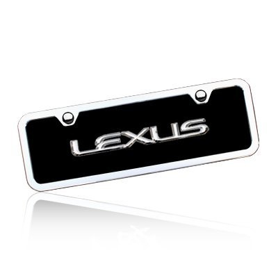 Lexus Name Half-size Black Metal License Plate Frame Kit